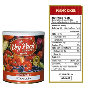 Dry Pack Cannery Dried Food, Diced Potato