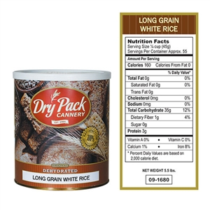 Dry Pack Cannery Dried Food, Long Grain White Rice