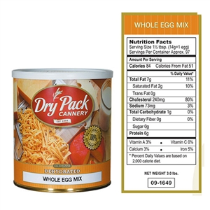 Dry Pack Cannery Dried Food, Whole Egg Mix